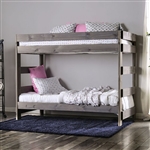 Arlette Twin/Twin Bunk Bed in Gray Finish by Furniture of America - FOA-AM-BK100GY