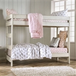 Arlette Twin/Twin Bunk Bed in White Finish by Furniture of America - FOA-AM-BK100WH