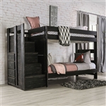 Ampelios Twin/Twin Bunk Bed in Black Finish by Furniture of America - FOA-AM-BK102BK