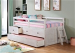 Anisa Twin Loft Bed in Wire-Brushed White Finish by Furniture of America - FOA-BK651WH