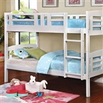 Cassie Twin/Twin Bunk Bed in White Finish by Furniture of America - FOA-CM-BK627