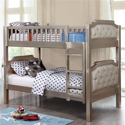 Beatrice Twin/Twin Bunk Bed in Champagne Finish by Furniture of America - FOA-CM-BK717