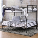 Olga Full/Queen Bunk Bed in Antique Black Finish by Furniture of America - FOA-CM-BK913FQ