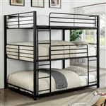 Olga Full Triple Decker Bed in Sand Black Finish by Furniture of America - FOA-CM-BK917F