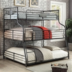 Olga Twin/Full/Queen Bunk Bed in Antique Black Finish by Furniture of America - FOA-CM-BK918