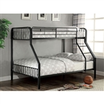 Clement Twin/Full Bunk Bed in Black Finish by Furniture of America - FOA-CM-BK928TF
