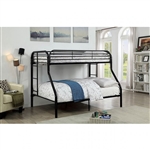 Opal Twin/Full Bunk Bed in Black Finish by Furniture of America - FOA-CM-BK931BK-TF