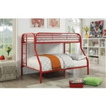 Opal Twin/Full Bunk Bed in Red Finish by Furniture of America - FOA-CM-BK931RD-TF