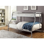 Opal Twin/Full Bunk Bed in Silver Finish by Furniture of America - FOA-CM-BK931SV-TF