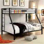 Claren Twin XL/Queen Bunk Bed in Black Finish by Furniture of America - FOA-CM-BK939TQ