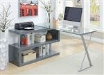 Bronwen Executive Home Office Desk in Gray Finish by Furniture of America - FOA-CM-DK6131GY