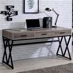 Madras Executive Home Office Desk in Gray/Sand Black Finish by Furniture of America - FOA-CM-DK921