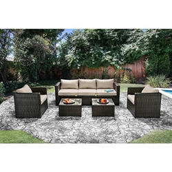 Olina 5 Piece Patio Set in Ivory by Furniture of America - FOA-CM-OS1820IV