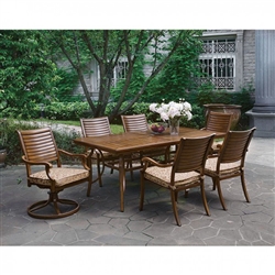 Desiree 7 Piece Patio Dinning Table Set in Brown by Furniture of America - FOA-CM-OT2126