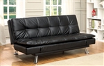 Hauser Futon Sofa in Black Finish by Furniture of America - FOA-CM2677BK