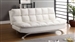 Aristo Futon Sofa in White/Chrome Finish by Furniture of America - FOA-CM2906WH