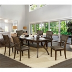 Holly 7 Piece Dining Room Set in Satin Walnut Finish by Furniture of America - FOA-CM3023T