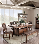 Wichita 7 Piece Dining Room Set in Light Walnut Finish by Furniture of America - FOA-CM3061