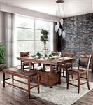 Wichita 7 Piece Counter Height Dining Set in Light Walnut Finish by Furniture of America - FOA-CM3061PT