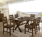 Woodworth 7 Piece Dining Room Set in Walnut Finish by Furniture of America - FOA-CM3114-CM3604SC