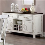 Halsey Server in Weathered White/Dark Walnut Finish by Furniture of America - FOA-CM3142SV