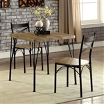 Banbury 3 Piece Dining Room Set in Gray & Dark Bronze Finish by Furniture of America - FOA-CM3279T-29-3PK