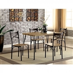 Banbury 5 Piece Dining Room Set in Gray & Dark Bronze Finish by Furniture of America - FOA-CM3279T-43-5PK