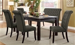 Sania I 6 Piece Dining Room Set with Gray Chair and Bench by Furniture of America - FOA-CM3324BK-T-72-GRAY