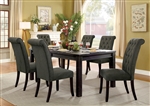 Sania I 7 Piece Dining Room Set with Gray Chair by Furniture of America - FOA-CM3324BK-T-84-GRAY