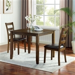 Gracefield 3 Piece Dining Room Set in Walnut/Dark Brown Finish by Furniture of America - FOA-CM3770T-3PK