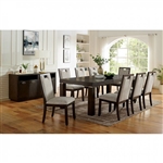 Caterina 7 Piece Dining Room Set in Dark Walnut/Beige Finish by Furniture of America - FOA-CM3784T-7PK