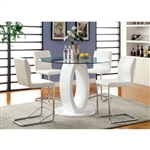 Lodia II 5 Piece Counter Height Dining Set by Furniture of America - FOA-CM3825WH-RPT