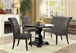 Nerissa 4 Piece Round Dining Room Set with Gray Chair and Bench by Furniture of America - FOA-CM3840RT-GRAY