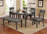 Hillsview 7 Piece Dining Room Set in Gray Finish by Furniture of America - FOA-CM3916GY-T-60