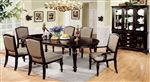 Harrington 7 Piece Dining Table Set with Tan Fabric Chair by Furniture of America - FOA-CM3970TTF