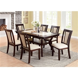 Brent 7 Piece Dining Room Set by Furniture of America - FOA-CM3984W-T