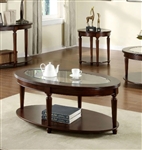 Granvia 2 Piece Occasional Table Set in Dark Cherry by Furniture of America - FOA-CM4131-2PK