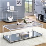 Ludvig 2 Piece Occasional Table Set in Chrome/Clear by Furniture of America - FOA-CM4153-2PK