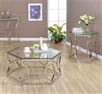 Zola 2 Piece Occasional Table Set in Chrome by Furniture of America - FOA-CM4160-2PK