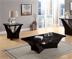 Dubendorf 2 Piece Occasional Table Set in Black Finish by Furniture of America - FOA-CM4183BK-2PK