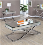 Sundance 2 Piece Occasional Table Set in Chrome by Furniture of America - FOA-CM4230CRM-2PK