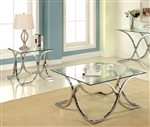 Luxa 2 Piece Occasional Table Set in Chrome by Furniture of America - FOA-CM4233-2PK