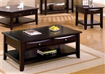 Baldwin 2 Piece Occasional Table Set in Espresso by Furniture of America - FOA-CM4265DK-2PK