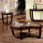 Crystal Falls 2 Piece Occasional Table Set in Dark Cherry by Furniture of America - FOA-CM4336-2PK