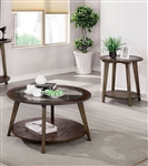 Uriel 2 Piece Occasional Table Set in Dark Oak by Furniture of America - FOA-CM4345-2PK