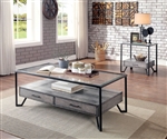 Ponderay 2 Piece Occasional Table Set in Gray/Black by Furniture of America - FOA-CM4348-2PK