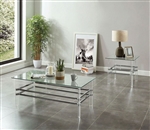 Trofa 2 Piece Occasional Table Set in Chrome by Furniture of America - FOA-CM4351-2PK