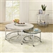 Shauna 2 Piece Occasional Table Set in White/Chrome Finish by Furniture of America - FOA-CM4354-2PK