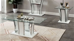 Staten 2 Piece Occasional Table Set in Glossy White/Chrome by Furniture of America - FOA-CM4372WH-2PK