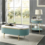 Koblenz 2 Piece Occasional Table Set in Light Teal Finish by Furniture of America - FOA-CM4412GR-2PK